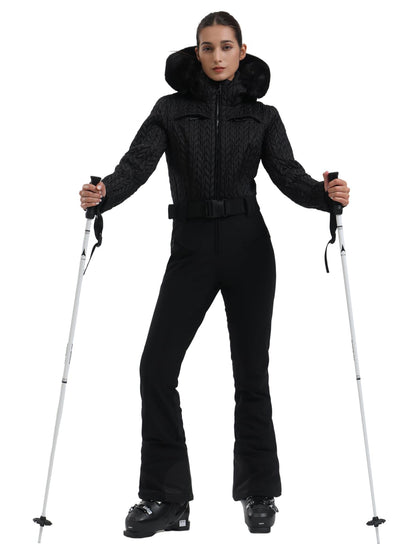 GSOU SNOW snowsuit — One piece waterproof design with faux fur details
