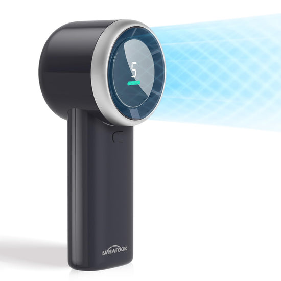WHATOOK electric fan — portable mini fan with 10 hours battery life and USB rechargeability