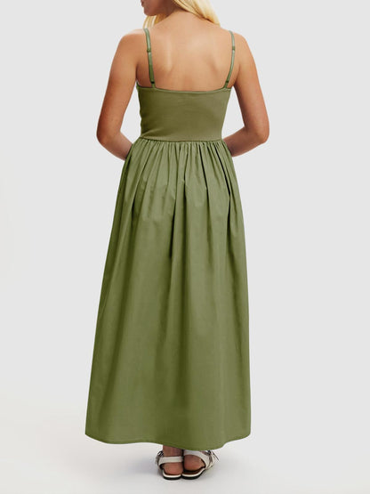 Mieazom sleeveless v-neck maxi dress with pockets