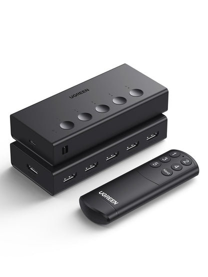 UGREEN AV signal switch with remote, 5 ports and 4K@60Hz support