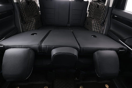 Vehicle seat cover — Custom fit leather for GMC Yukon 2021-2024, 7 seats, black