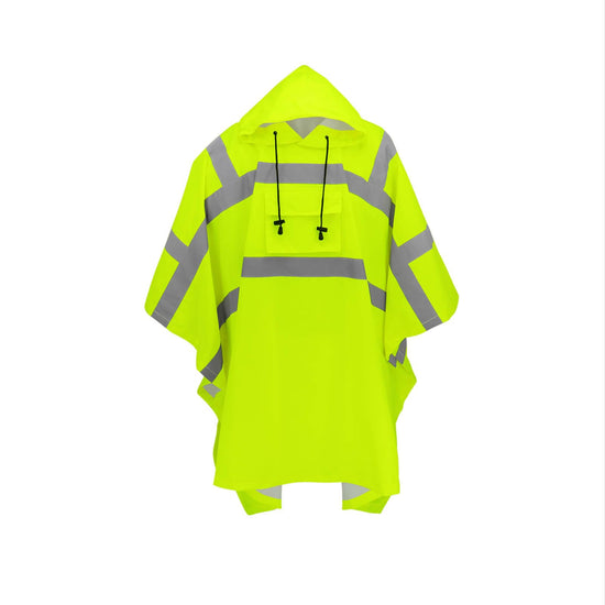 GGS rain poncho — high visibility and waterproof design with drawstring hood