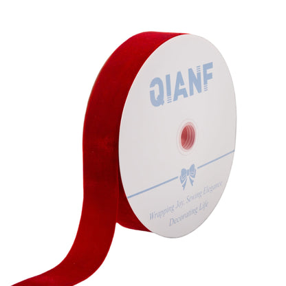 Decorative ribbon trim — QIANF 3/8 inch velvet ribbon by 25 yards spool