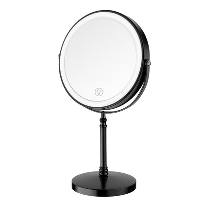 Home mirror — Rechargeable double-sided magnifying vanity mirror with adjustable brightness