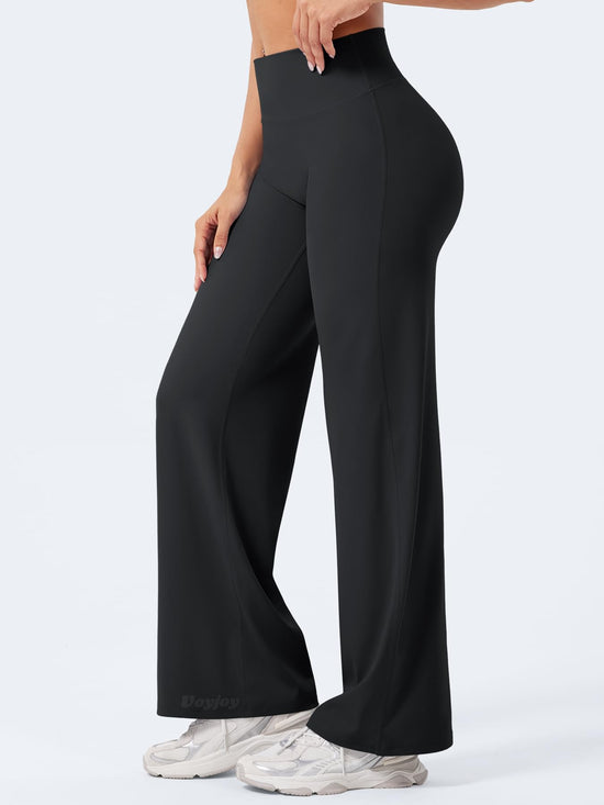 VOYJOY Straight Leggings Bottoms Wide Leg Pants for Women 29"/ 31.5"/33"/35" High Waist Stretch Casual Sweatpants