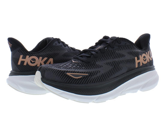 Hoka women's Clifton 9 shoes - lightweight and cushioned design.