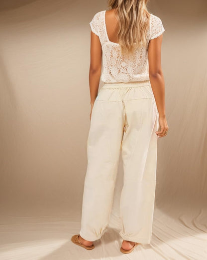 Kedera barrel jeans - embroidered wide leg pants with pockets for women