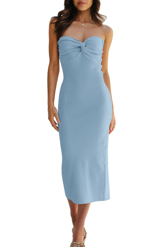 LILLUSORY dress with twisted front and back slit