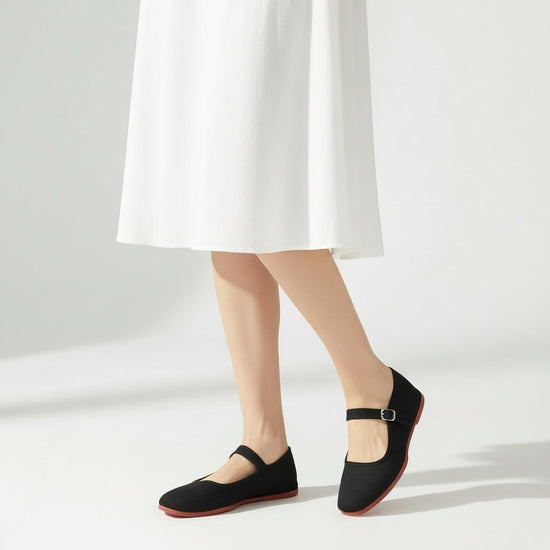 SAEEKO women's classic flats — casual cotton Mary Janes for tai chi