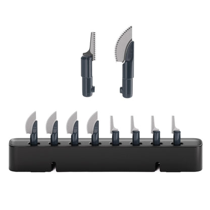 HOZO NeoSander Saw Blade Set, Turns NeoSander into Mini Reciprocating Saw, 8pcs 0.2mm Anti-Binding Blades, 4 Curved Blades for Straight Cuts & 4 Jigsaw Blades for Curves, for Resin, Plastic & Wood