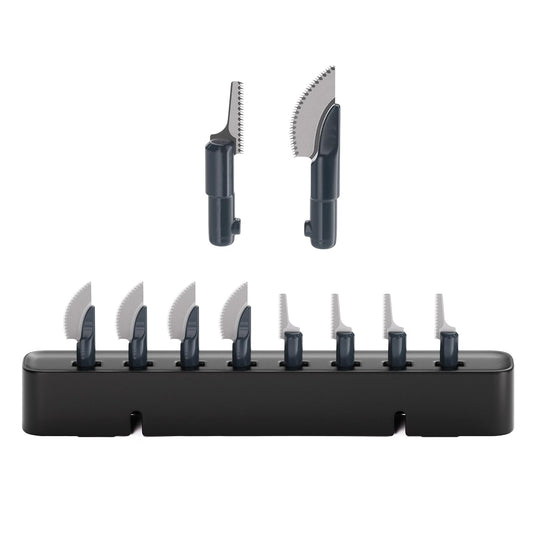 HOZO NeoSander Saw Blade Set, Turns NeoSander into Mini Reciprocating Saw, 8pcs 0.2mm Anti-Binding Blades, 4 Curved Blades for Straight Cuts & 4 Jigsaw Blades for Curves, for Resin, Plastic & Wood
