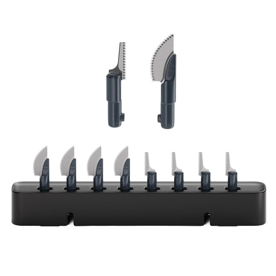 HOZO NeoSander Saw Blade Set, Turns NeoSander into Mini Reciprocating Saw, 8pcs 0.2mm Anti-Binding Blades, 4 Curved Blades for Straight Cuts & 4 Jigsaw Blades for Curves, for Resin, Plastic & Wood