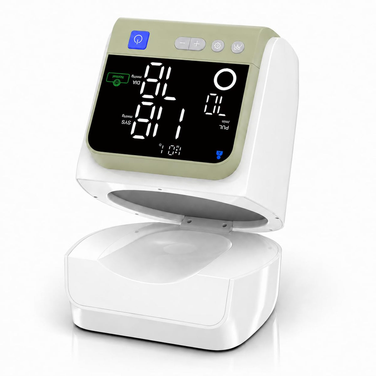 Automatic Electronic Blood Pressure Monitor, 22-40 CM Blood Pressure Cuff, 3 Users*199 Memories, Arm Blood Pressure Monitors for Home Use, Backlit Large LED Screen, BP Monitor (White Olive Green)
