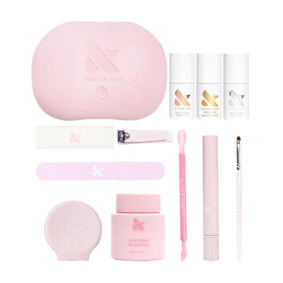 Olive & June gel mani system set — at-home gel manicure kit with LED lamp and tools