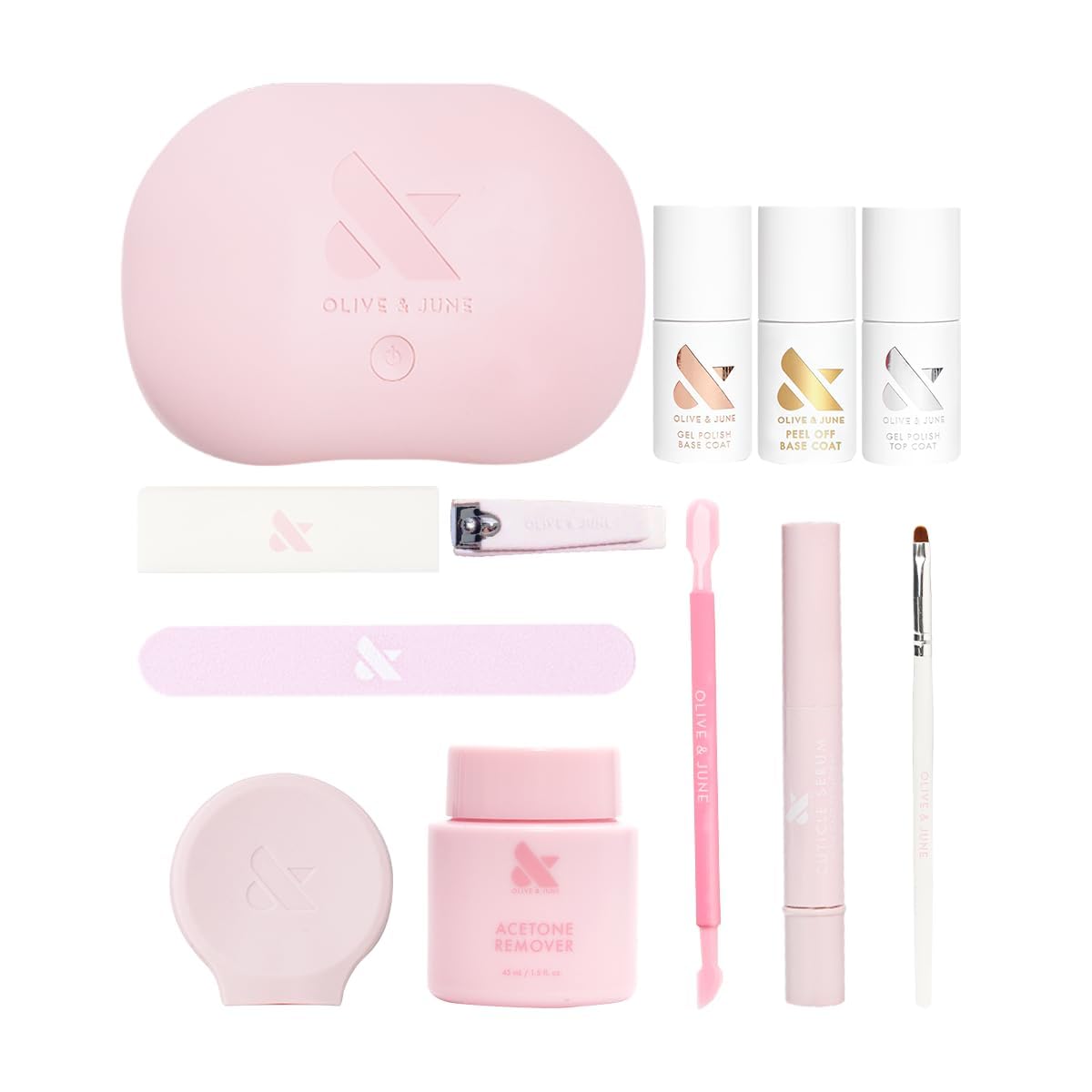 Olive & June gel mani system set — easy at-home manicure kit with LED lamp and tools