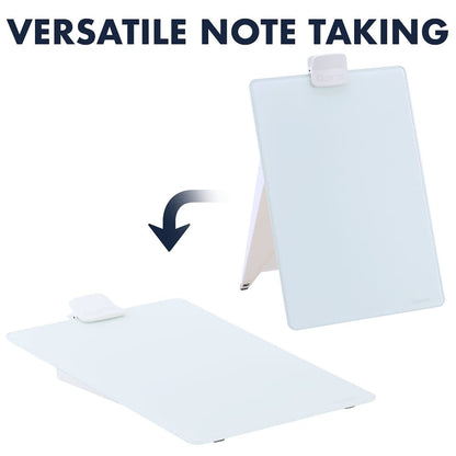 Quartet dry erase board - Desktop glass pad with removable clip and marker, white GDE119