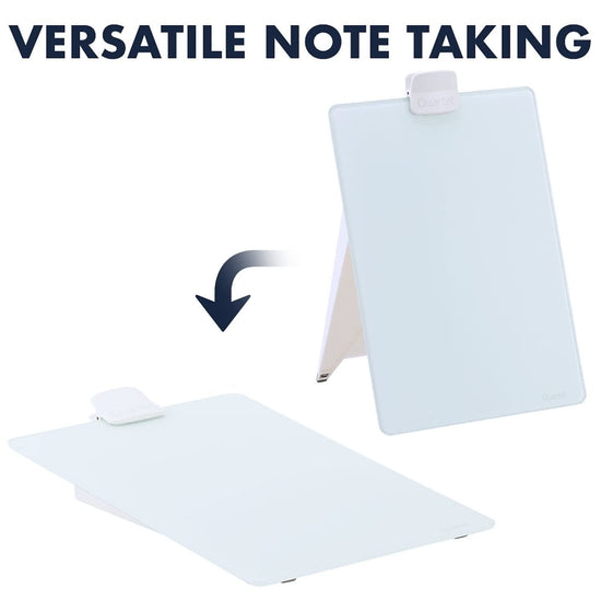 Quartet dry erase board - Desktop glass pad with removable clip and marker, white GDE119