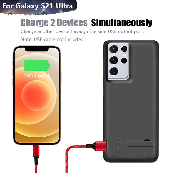Cellular phone case — 5000mAh rechargeable battery for Samsung Galaxy S21 Ultra 5G