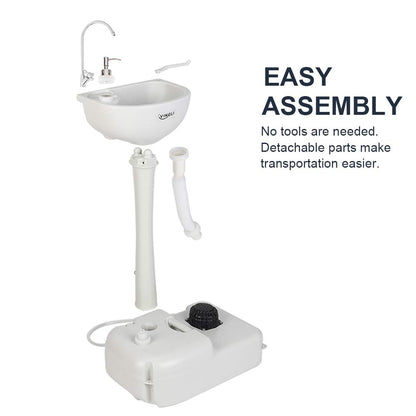 VINGLI portable sink — upgraded design with wheels and accessories for convenience