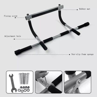Upgrade Pull Up Bar for Doorway — Max capacity 330 lbs portable workout bar for strength training.
