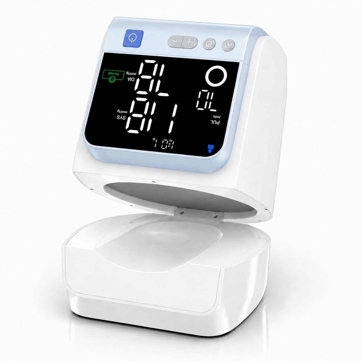 Automatic Electronic Blood Pressure Monitor, 22-40 CM Blood Pressure Cuff, 3 Users*199 Memories, Arm Blood Pressure Monitors for Home Use, Backlit Large LED Screen, BP Monitor (White Blue)