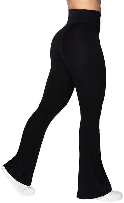 Sunzel flare leggings — crossover yoga pants with tummy control.