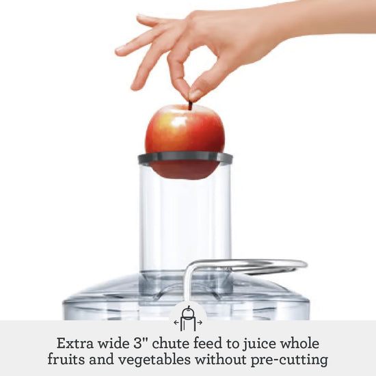 Breville juicer - Compact centrifugal design in silver finish, 25 fl oz capacity