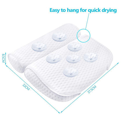 AmazeFan bath pillow — 4D air mesh technology with 7 suction cups for support