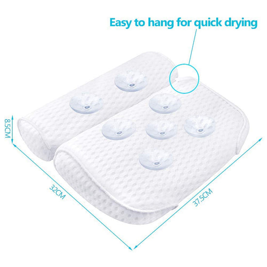 AmazeFan bath pillow — 4D air mesh technology with 7 suction cups for support