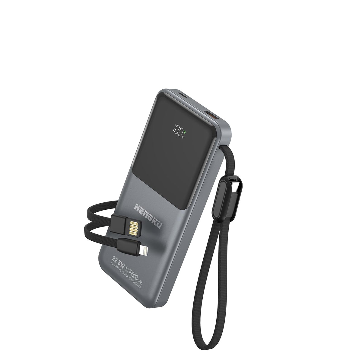 HENGKU Power Bank 10000mAh Portable Built-in Cable 22.5w Fast Charge