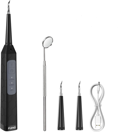 Plaque Remover for Teeth, Dental Care Device 3 Adjustable Modes Teeth Cleaning Kit with 2 Replaceable Clean Heads for Tartar & Calculus Remover
