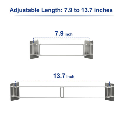 Shelf — Adjustable stainless steel rod for RV shower corner storage