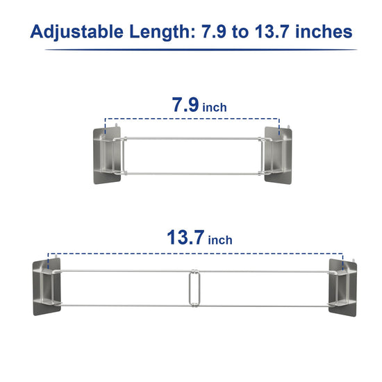 Shelf — Adjustable stainless steel rod for RV shower corner storage