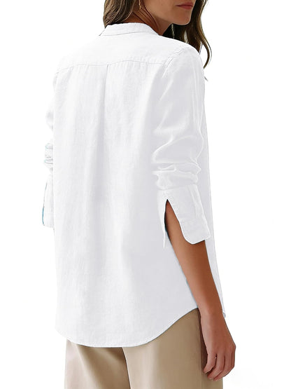 siliteelon button down shirt - wrinkle free cotton blouse with collar and long sleeves