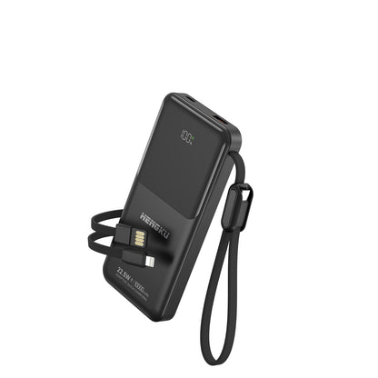 HENGKU Portable Power Bank Fast 22.5W PD Charging 10000mAh Built-in Cables, Type C Flight Safe, Z01C