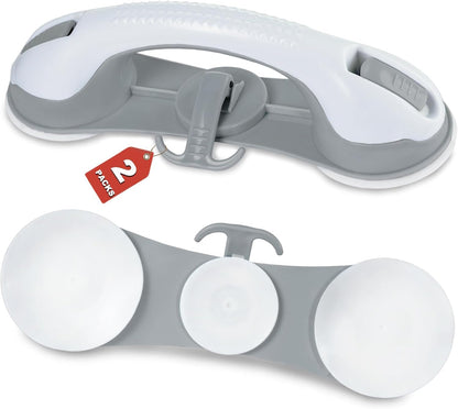 Grab Bars for Shower Seniors Elderly Heavy Duty Safety Grip No Drill (Gray)