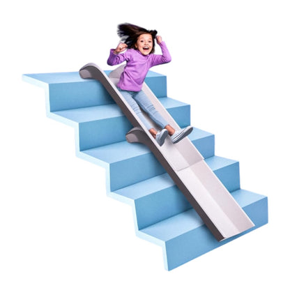 Stairslide play slide — Self anchoring non-slip grips and tool-free assembly