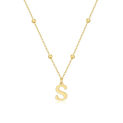 MDIEEL necklace — Dainty 14k gold plated initial pendant charm