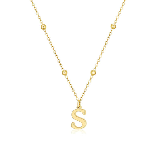 MDIEEL necklace — Dainty 14k gold plated initial pendant charm