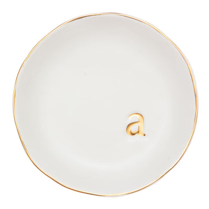 COLLECTIVE HOME - Jewelry storage with ceramic decorative trinket dish in white surface 4.75 diameter.