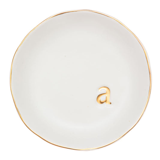 COLLECTIVE HOME - Jewelry storage with ceramic decorative trinket dish in white surface 4.75 diameter.