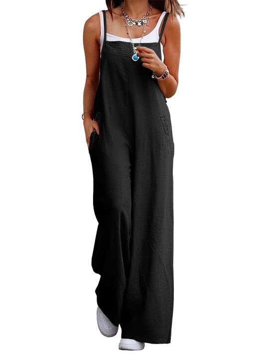 ONE_PIECE_OUTFIT — Summer floral print wide leg jumpsuit with pockets by YESNO