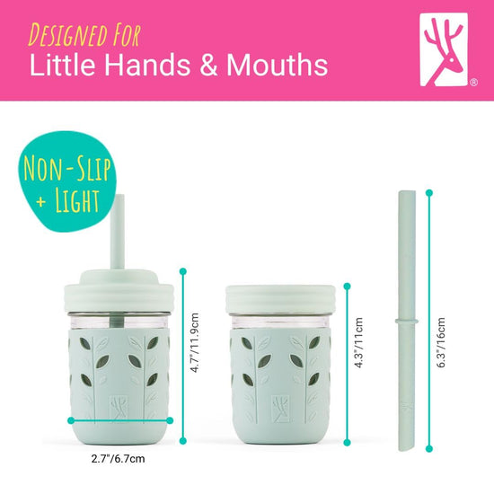 8oz glass jars — durable design
