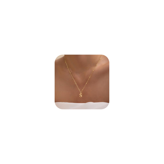 MDIEEL necklace — Dainty 14k gold plated initial pendant charm