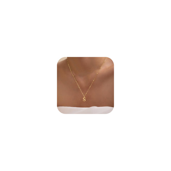 MDIEEL necklace — Dainty 14k gold plated initial pendant charm
