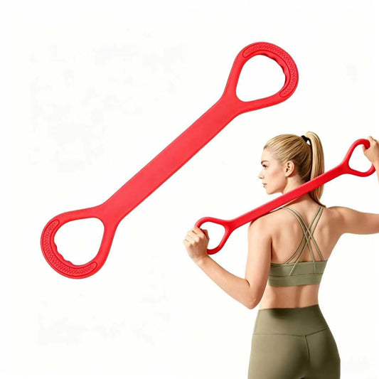 Figure 8 Resistance Bands with Handles, Resistance Bands for Arms, Back & Shoulder Training, Exercise Equipment for Yoga, Pilates & Stretching, Portable Home Gym Equipment (Red)