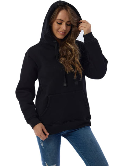 Sweatshirt — Fleece sherpa lined pullover hoodie for women by Haellun