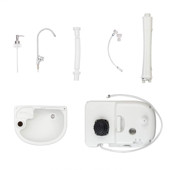 VINGLI portable sink — upgraded design with wheels and accessories for convenience