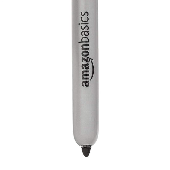 Amazon Basics Retractable Permanent Markers, Quick Drying Fade Resistant Ink, Versatile Art Supplies for Drawing, Black, 12 Count