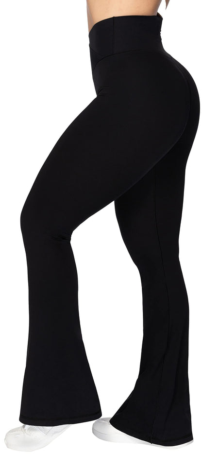 Sunzel flare leggings — crossover yoga pants with tummy control.